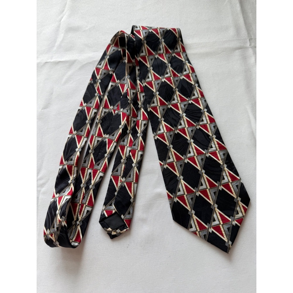 Valentino Necktie Silk Geometric Diamond Pattern Dress Tie‎ Mens Fashion